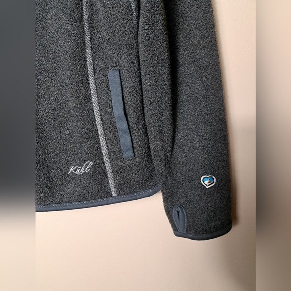 KUHL Women's Sz M "Alfpaca Fleece" Full Zip Gray Jacket w/ Thumb Holes & Pockets - Picture 3 of 12